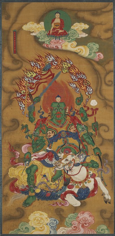 El guardián budista Mahabala, de un conjunto ritual budista de tierra y agua de Chinese School