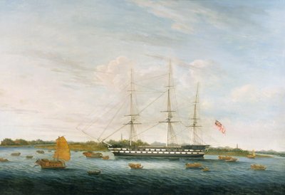 El Earl of Balcarras de la Compañía de las Indias Orientales en Cantón, 1816 de Chinese School