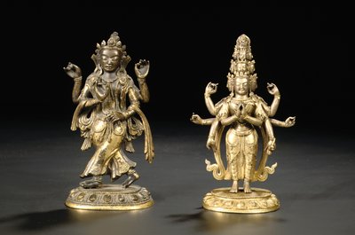 Figura tibeto-china de un bodhisattva de Chinese School