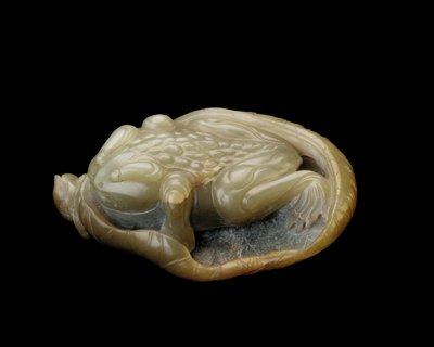 Sapo en una hoja de loto, 1500-1700 de Chinese School