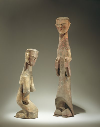 Dos estatuillas, Dinastía Zhou tardía (1046-256 a.C.) siglo IV - III a.C. de Chinese School