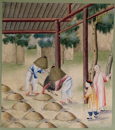 Trabajando en una forja tradicional de Chinese School