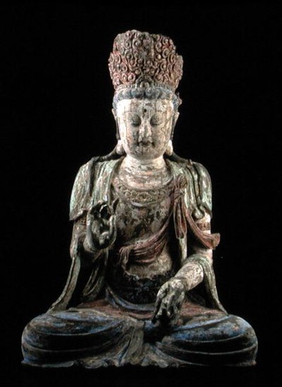 Gran bodhisattva sentado con las manos levantadas, dinastía Jin (1115-1234) de Chinese School Chinese School