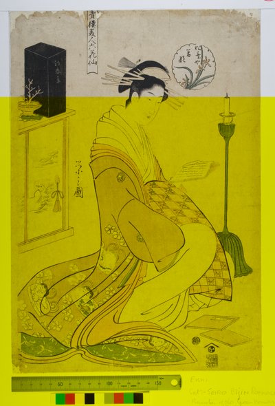 Bellezas de las Casas Verdes como los Seis Poetas (Seiro bijin rokkasen). c.1794-1795 de Chobunsai Eishi