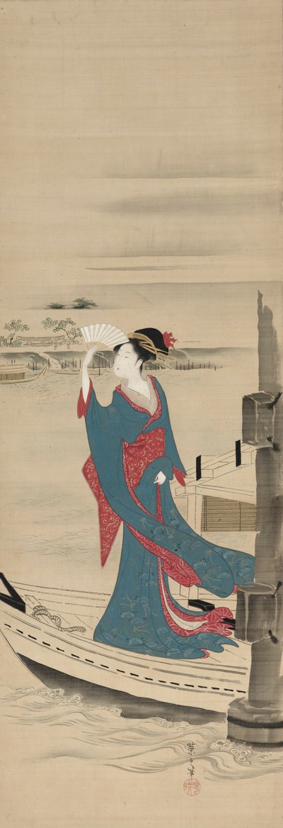 Belleza en un bote en el río Sumida, finales del siglo XVIII-principios del siglo XIX de Chobunsai Eishi
