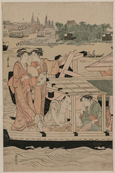 Fiesta en barco en el río Sumida de Chobunsai Eishi