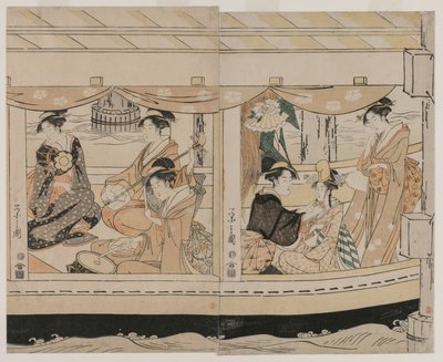 Paseo en bote por el río Sumida, mediados de la década de 1790 de Chobunsai Eishi