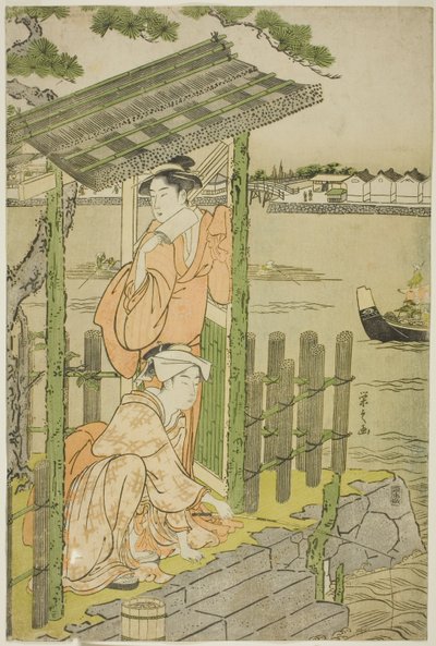 Reunión en una Casa de Té en la Orilla del Río Sumida de Chobunsai Eishi