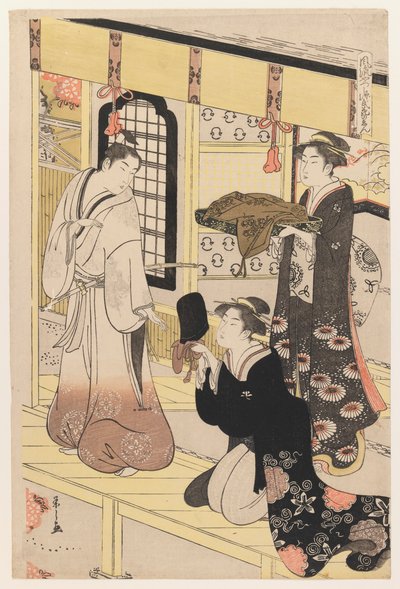 Hana no En, de Ocho vistas del Genji disfrazado, c.1790 de Chobunsai Eishi