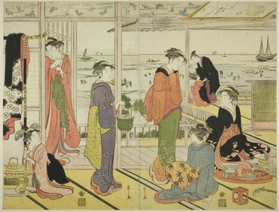 En una casa de placer en Shinagawa de Chobunsai Eishi