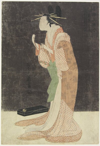 Misayama de la Casa Cho_jiya yendo a la cama, c. 1796-1797 de Chobunsai Eishi