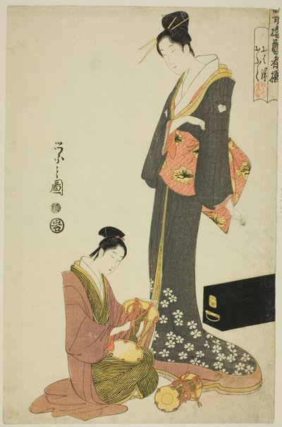 Ohana y Ofuku, de la serie "Una selección de artistas del barrio del placer (Seiro geisha sen)" de Chobunsai Eishi