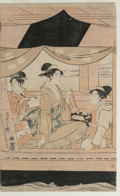 Fiesta en el barco de placer Kawaichimaru de Chobunsai Eishi