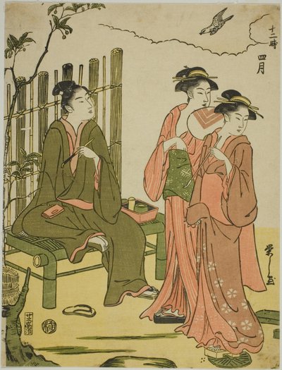 El cuarto mes (Shigatsu), de la serie "Los doce meses (Juni toki)" de Chobunsai Eishi