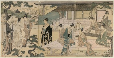 El Capítulo Matsukaze del Cuento de Genji (de la serie El Cuento de Genji en Vestimenta Moderna Elegante) de Chobunsai Eishi