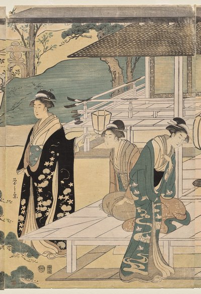 El Capítulo Matsukaze del Cuento de Genji (de la serie El Cuento de Genji en Vestimenta Moderna Elegante) de Chobunsai Eishi