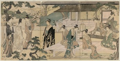 El capítulo Matsukaze del Cuento de Genji de la serie El Cuento de Genji, c. 1791 de Chobunsai Eishi