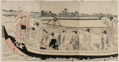 Mujeres en un bote de placer en el río Sumida de Chobunsai Eishi