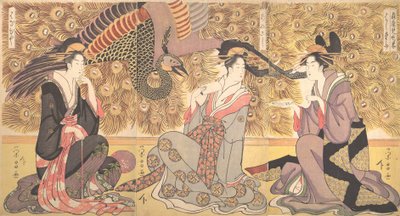 Interior de la casa llamada Ogiya, ca. 1800 de Chokosai Eisho