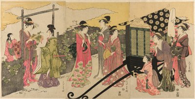 Parodia del capítulo Yugao del Cuento de Genji de Chokosai Eisho