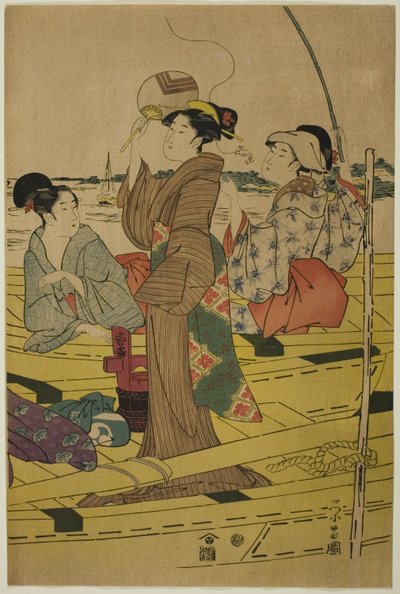 Mujeres en un Barco de Pesca de Chokosai Eisho