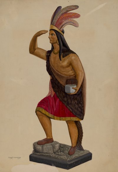 Indio de tienda de cigarros, c. 1937 de Chris Makrenos