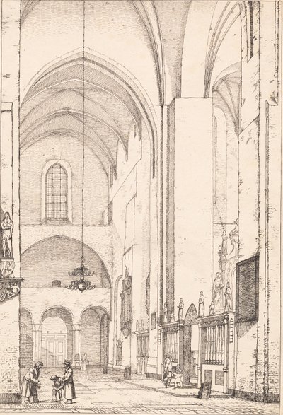 Danés: Prospecto del interior del transepto norte de la catedral de Aarhus de Christen Købke