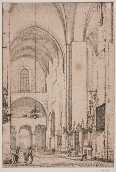 Danés: Prospecto del interior del transepto norte de la catedral de Aarhus de Christen Købke