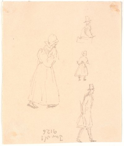 Cuatro figuras esbozadas de Christen Købke