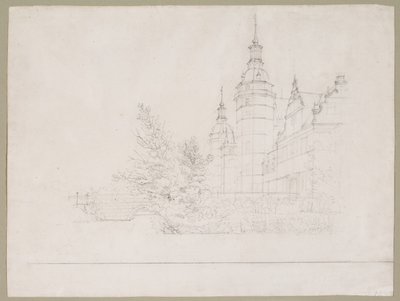 Castillo de Frederiksborg. Parte en el puente de la moneda de Christen Købke