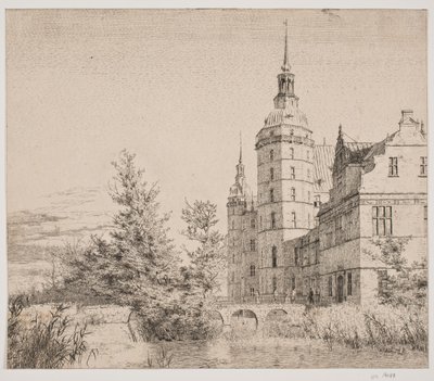 Castillo de Frederiksborg. Parte en el Puente de la Moneda de Christen Købke