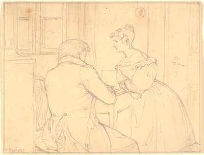 El Pintor C.D.Gebauer dibuja para la Señorita Margrethe Hahn de Christen Købke