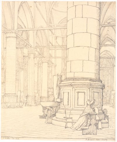Parte del interior de Ss. Giovanni e Paolo en Venecia de Christen Købke
