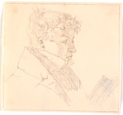 Joven leyendo, el hermano mayor del artista, pastor Carl Adolf Købke (1804-1840)? de Christen Købke