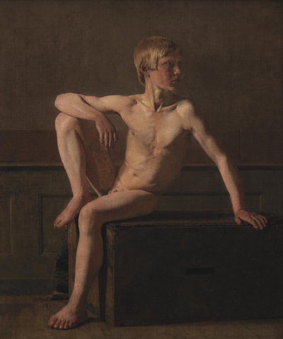 Figura desnuda. Niño sentado de Christen Købke