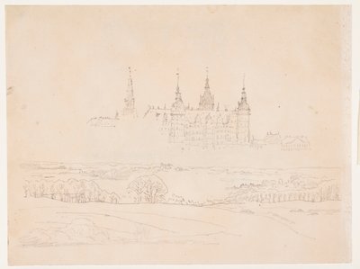 Estudio para el "Paisaje de otoño. Castillo de Frederiksborg en el fondo" de la Glyptoteca de Christen Købke