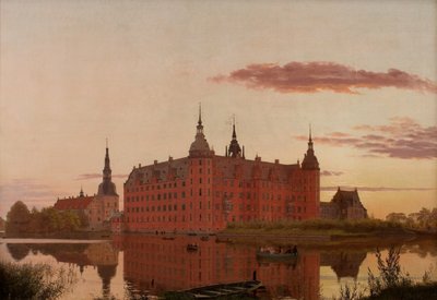 Frederiksborg Slot ved Aftenbelysning de Christen Schiellerup Købke