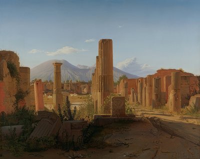 El Foro de Pompeya con el Vesubio al fondo de Christen Schjellerup Købke