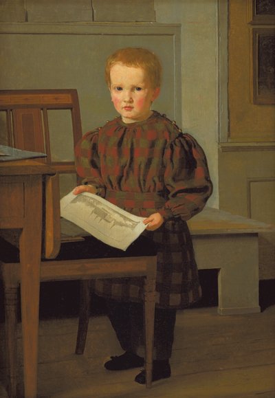 El hijo de Eckersberg, Julius, en el estudio de su padre en Charlottenborg de Christen Schjellerup Kobke