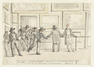 Visitantes de la Exposición de Arte de Ámsterdam en 1808 de Christiaan Andriessen