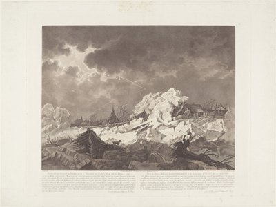 Vista de Ysgang y Dykbreak en Vuuren por Gorcum el 22 de febrero de 1799 / Vue des Glaces qui S