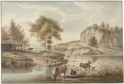 Vista al río con ganado de Christiaan Josi