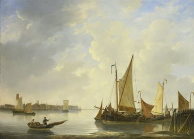 Vista de Dordrecht vista desde Papendrecht de Christiaan Lodewijk Willem Dreibholtz