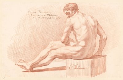 Desnudo masculino sentado, vista lateral (3er premio 1778) de Christiaan Welmeer