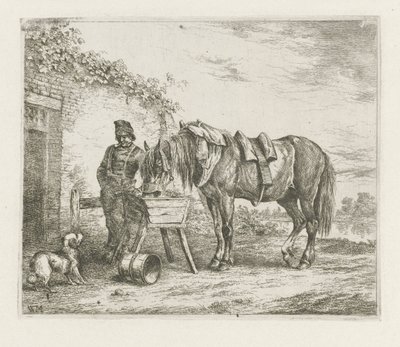 Caballo en un comedero de Christiaan Wilhelmus Moorrees