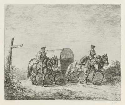 Dos soldados a caballo de Christiaan Wilhelmus Moorrees