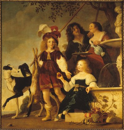 Retrato familiar alegórico, 1642 de Christiaen van Couwenbergh