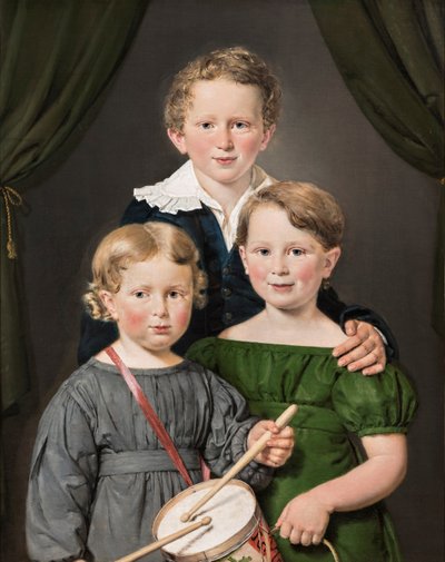Hans y Bolette Puggaards tres hijos de Christian Albrecht Jensen