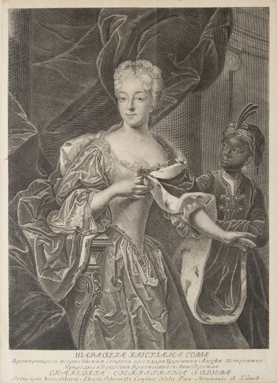 Retrato de la Princesa Carlota de Brunswick-Wolfenbüttel 1694-1715, esposa del Zarevich Alexei Petro de Christian Albrecht Wortmann