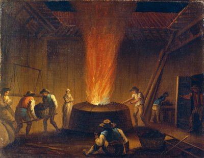 La cabaña de fundición de Bærum de Christian August Lorentzen